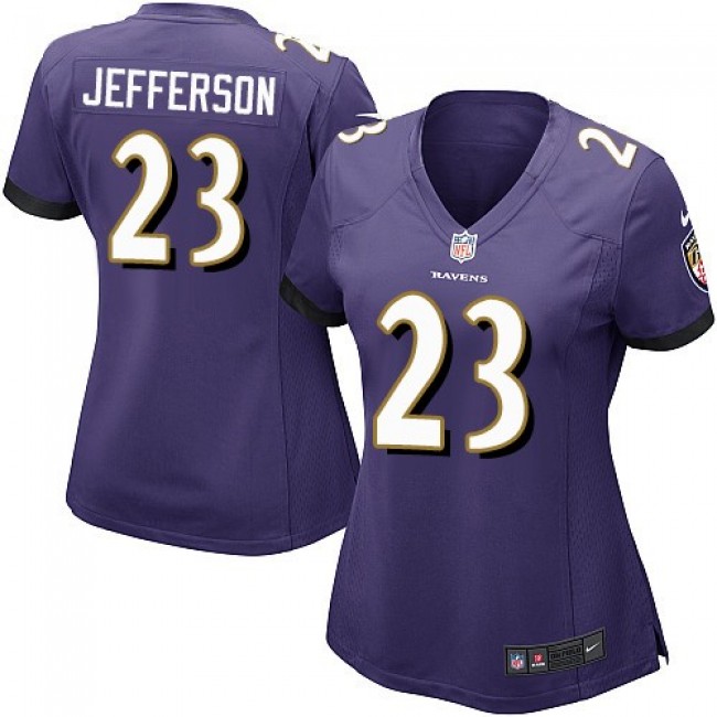 Women's Ravens #23 Tony Jefferson Purple Team Color Stitched NFL New Elite Jersey