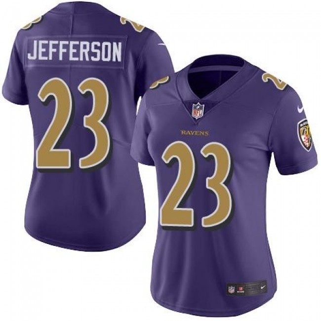 Women's Ravens #23 Tony Jefferson Purple Stitched NFL Limited Rush Jersey