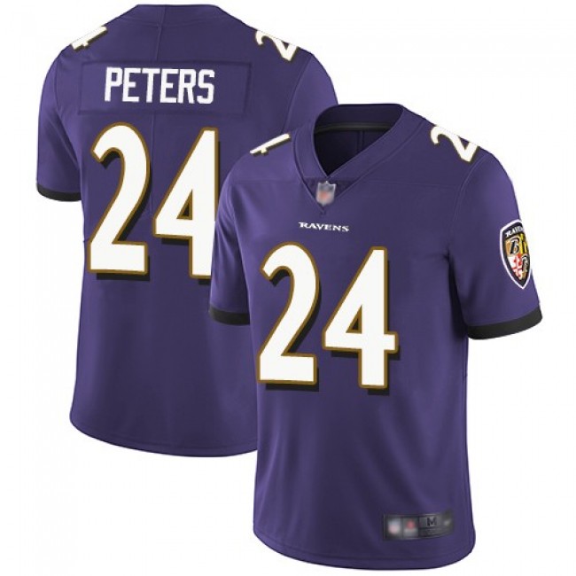 Nike Ravens #24 Marcus Peters Purple Team Color Men's Stitched NFL Vapor Untouchable Limited Jersey