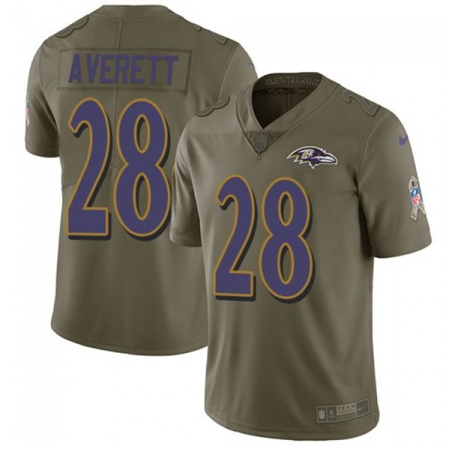 Nike Ravens #28 Anthony Averett Olive Men's Stitched NFL Limited 2017 Salute To Service Jersey