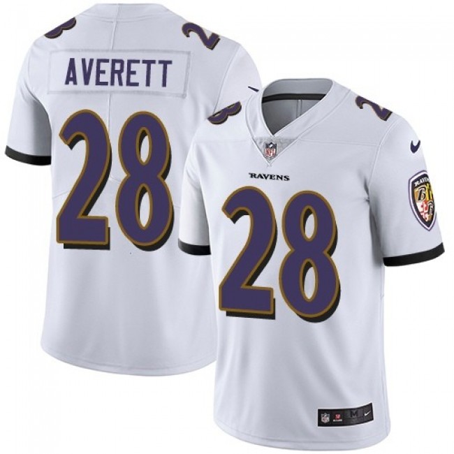 Nike Ravens #28 Anthony Averett White Men's Stitched NFL Vapor Untouchable Limited Jersey