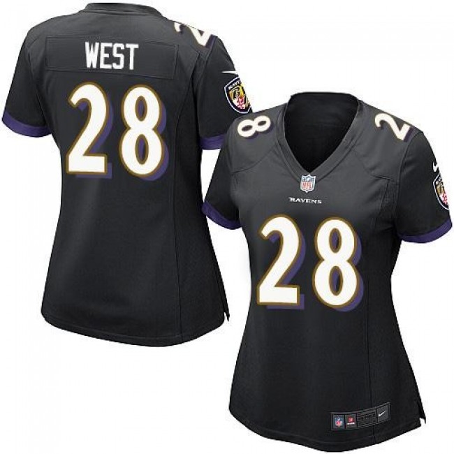 Women's Ravens #28 Terrance West Black Alternate Stitched NFL New Elite Jersey