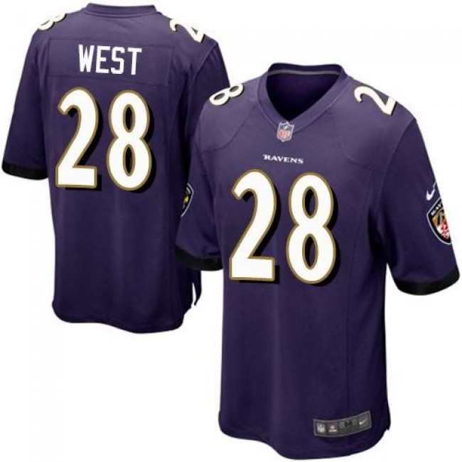 Baltimore Ravens #28 Terrance West Purple Team Color Youth Stitched NFL New Elite Jersey