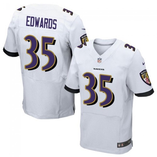 Nike Ravens #35 Gus Edwards White Men's Stitched NFL New Elite Jersey