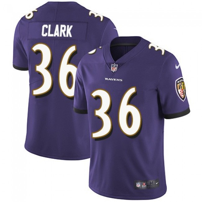 Nike Ravens #36 Chuck Clark Purple Team Color Men's Stitched NFL Vapor Untouchable Limited Jersey