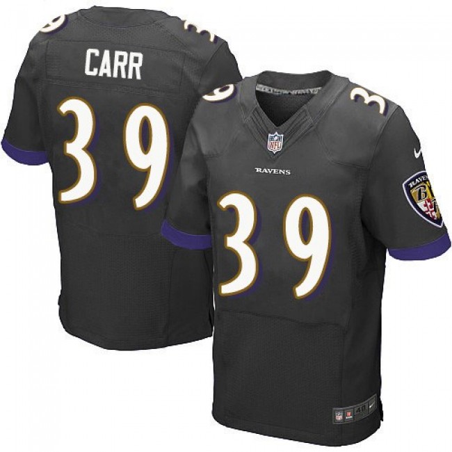 Nike Ravens #39 Brandon Carr Black Alternate Men's Stitched NFL New Elite Jersey
