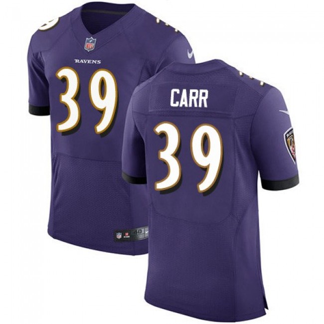 Nike Ravens #39 Brandon Carr Purple Team Color Men's Stitched NFL Vapor Untouchable Elite Jersey