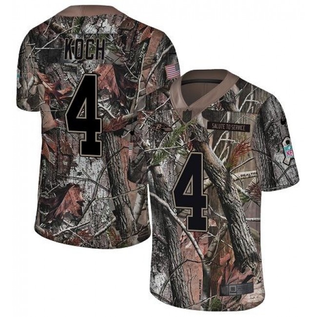 Nike Ravens #4 Sam Koch Camo Men's Stitched NFL Limited Rush Realtree Jersey