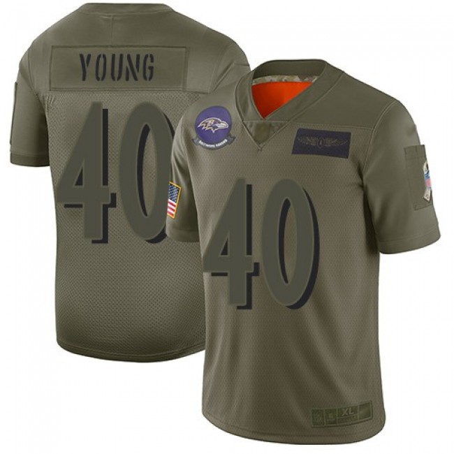 Nike Ravens #40 Kenny Young Camo Men's Stitched NFL Limited 2019 Salute To Service Jersey