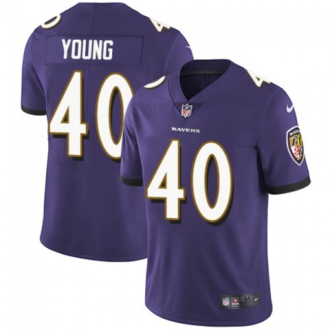 Nike Ravens #40 Kenny Young Purple Team Color Men's Stitched NFL Vapor Untouchable Limited Jersey