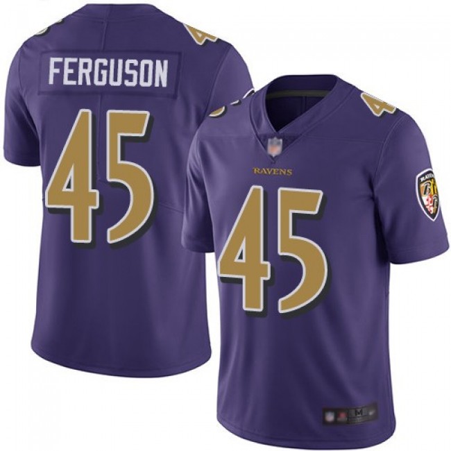 Nike Ravens #45 Jaylon Ferguson Purple Men's Stitched NFL Limited Rush Jersey