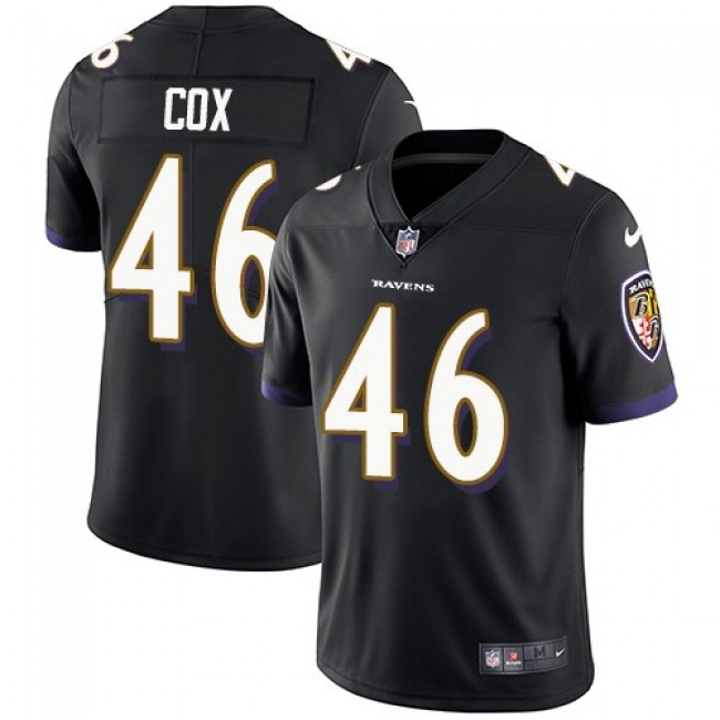 Nike Ravens #46 Morgan Cox Black Alternate Men's Stitched NFL Vapor Untouchable Limited Jersey