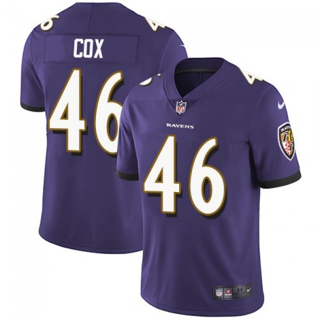 Nike Ravens #46 Morgan Cox Purple Team Color Men's Stitched NFL Vapor Untouchable Limited Jersey
