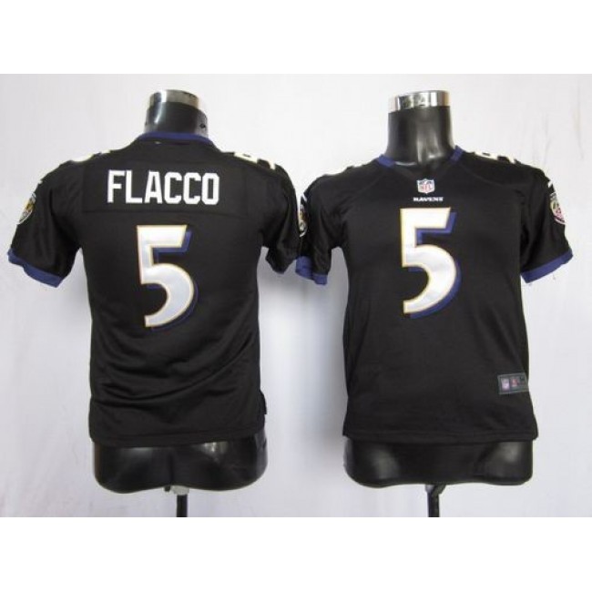 Baltimore Ravens #5 Joe Flacco Black Alternate Youth Stitched NFL Elite Jersey