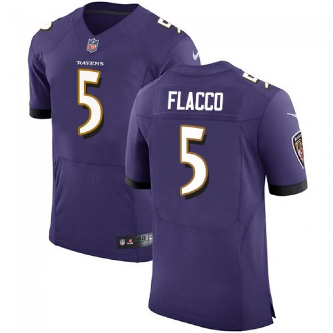 Nike Ravens #5 Joe Flacco Purple Team Color Men's Stitched NFL Vapor Untouchable Elite Jersey