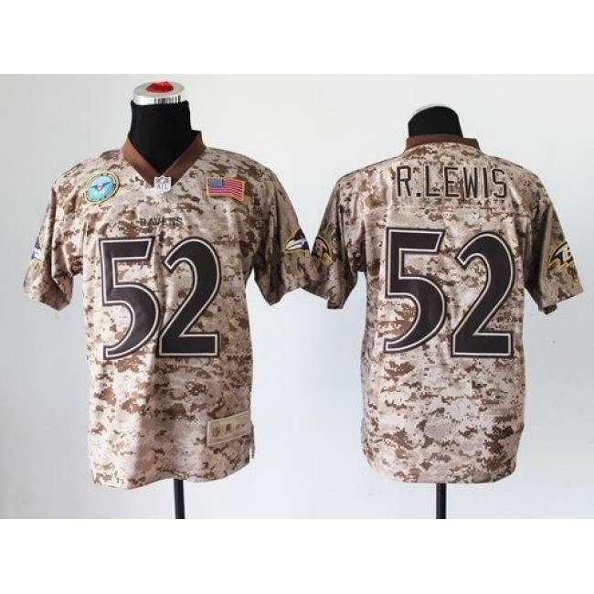 Nike Ravens #52 Ray Lewis Camo Men's Stitched NFL New Elite USMC Jersey