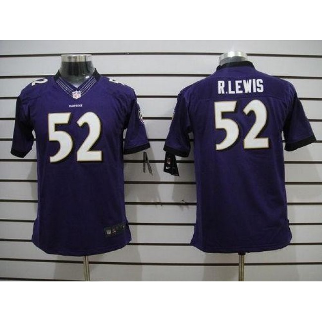 Baltimore Ravens #52 Ray Lewis Purple Team Color Youth Stitched NFL Limited Jersey