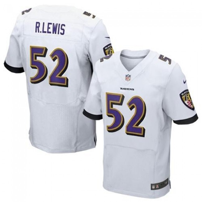 Nike Ravens #52 Ray Lewis White Men's Stitched NFL New Elite Jersey