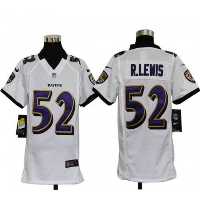 Baltimore Ravens #52 Ray Lewis White Youth Stitched NFL Elite Jersey