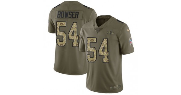 Nike Baltimore Ravens No54 Tyus Bowser Olive/Camo Youth Stitched NFL Limited 2017 Salute to Service Jersey