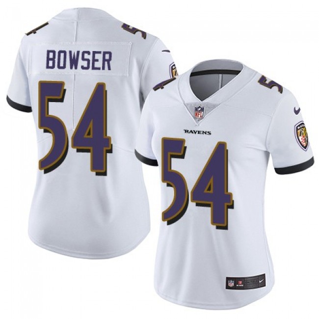 Women's Ravens #54 Tyus Bowser White Stitched NFL Vapor Untouchable Limited Jersey