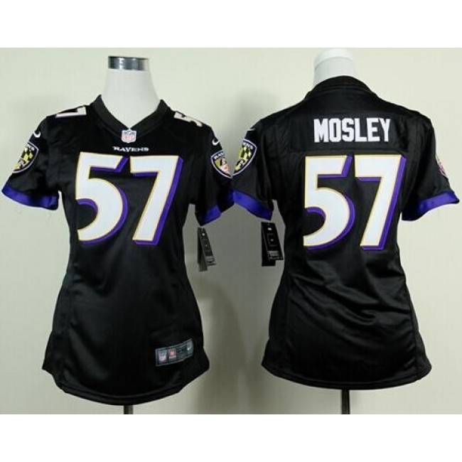 Women's Ravens #57 C.J. Mosley Black Alternate Stitched NFL New Elite Jersey