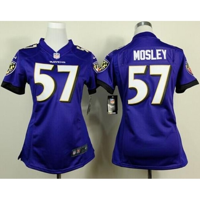 Women's Ravens #57 C.J. Mosley Purple Team Color Stitched NFL New Elite Jersey