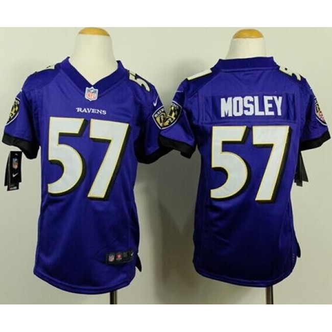 Baltimore Ravens #57 C.J. Mosley Purple Team Color Youth Stitched NFL New Elite Jersey
