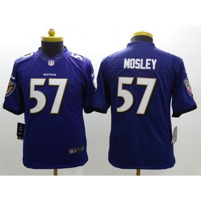 Baltimore Ravens #57 C.J. Mosley Purple Team Color Youth Stitched NFL New Limited Jersey