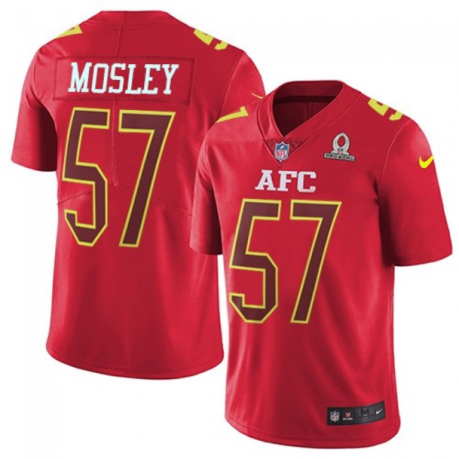 Baltimore Ravens #57 C.J. Mosley Red Youth Stitched NFL Limited AFC 2017 Pro Bowl Jersey