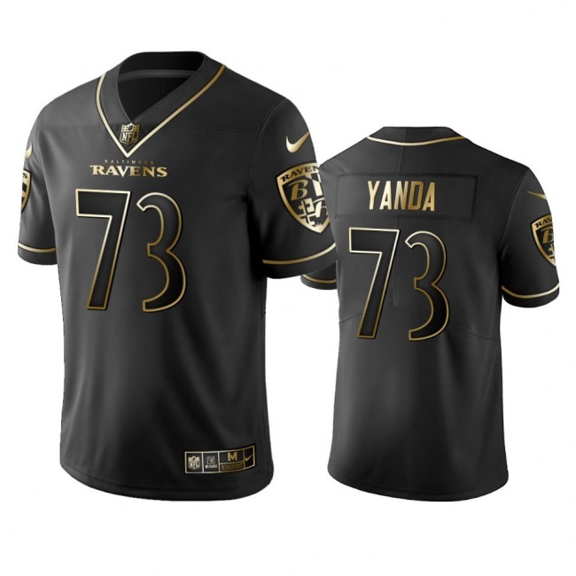 Nike Ravens #73 Marshal Yanda Black Golden Limited Edition Stitched NFL Jersey