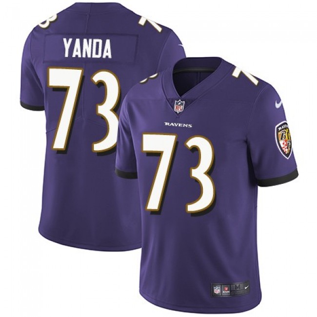 Nike Ravens #73 Marshal Yanda Purple Team Color Men's Stitched NFL Vapor Untouchable Limited Jersey