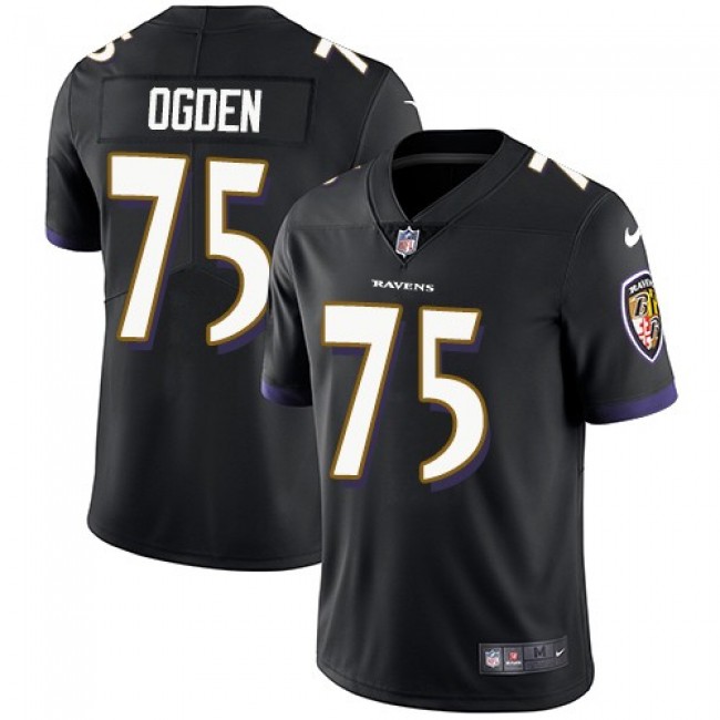 Nike Ravens #75 Jonathan Ogden Black Alternate Men's Stitched NFL Vapor Untouchable Limited Jersey