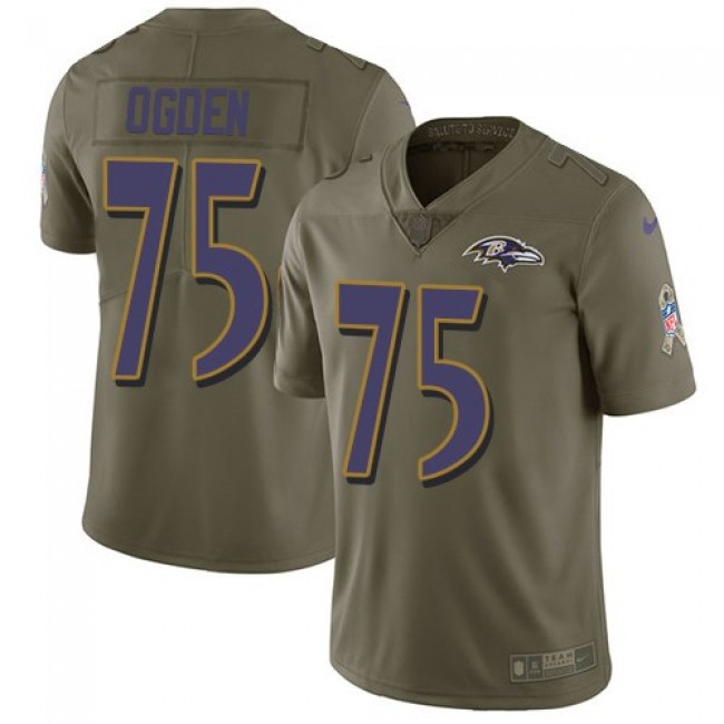 Nike Ravens #75 Jonathan Ogden Olive Men's Stitched NFL Limited 2017 Salute To Service Jersey