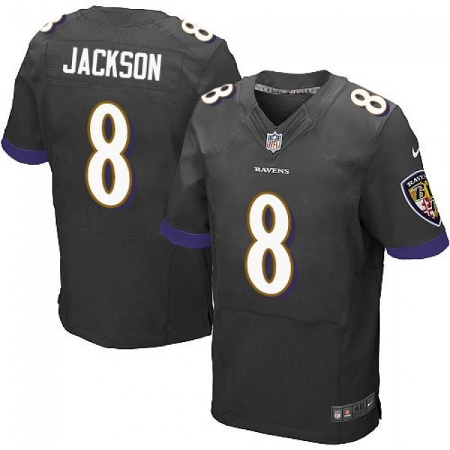 Nike Ravens #8 Lamar Jackson Black Alternate Men's Stitched NFL New Elite Jersey
