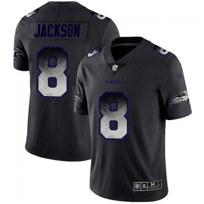 Nike Ravens #8 Lamar Jackson Black Men's Stitched NFL Vapor Untouchable Limited Smoke Fashion Jersey