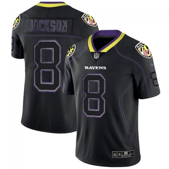 Nike Ravens #8 Lamar Jackson Lights Out Black Men's Stitched NFL Limited Rush Jersey