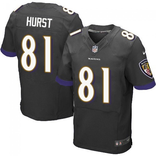 Nike Ravens #81 Hayden Hurst Black Alternate Men's Stitched NFL New Elite Jersey