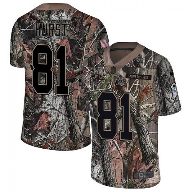 Nike Ravens #81 Hayden Hurst Camo Men's Stitched NFL Limited Rush Realtree Jersey