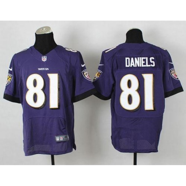 Nike Ravens #81 Owen Daniels Purple Team Color Men's Stitched NFL New Elite Jersey