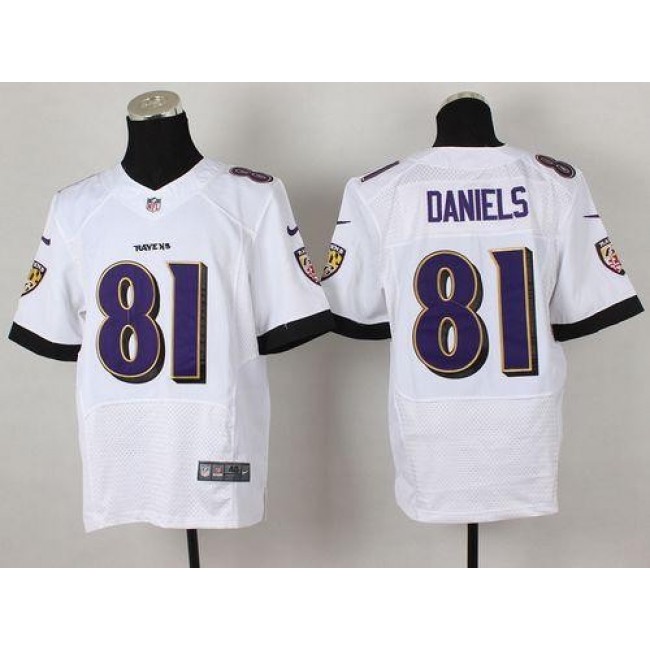 Nike Ravens #81 Owen Daniels White Men's Stitched NFL New Elite Jersey