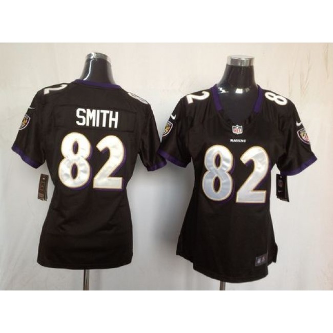 Women's Ravens #82 Torrey Smith Black Alternate Stitched NFL Elite Jersey