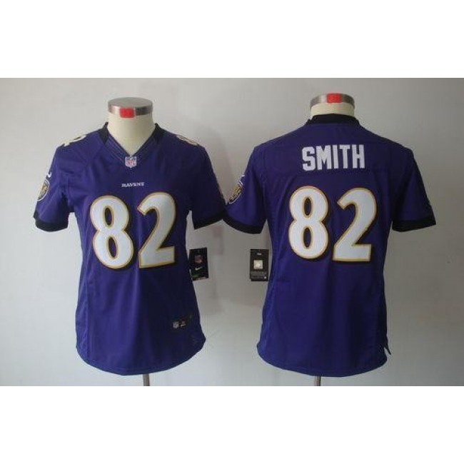 Women's Ravens #82 Torrey Smith Purple Team Color Stitched NFL Limited Jersey