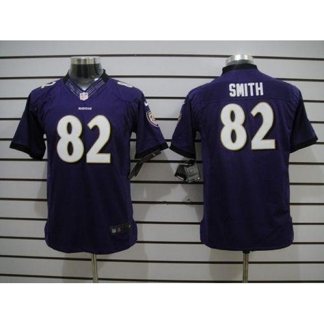 Baltimore Ravens #82 Torrey Smith Purple Team Color Youth Stitched NFL Limited Jersey