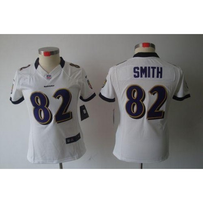 Women's Ravens #82 Torrey Smith White Stitched NFL Limited Jersey