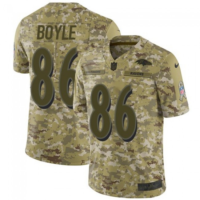 Nike Ravens #86 Nick Boyle Camo Men's Stitched NFL Limited 2018 Salute To Service Jersey
