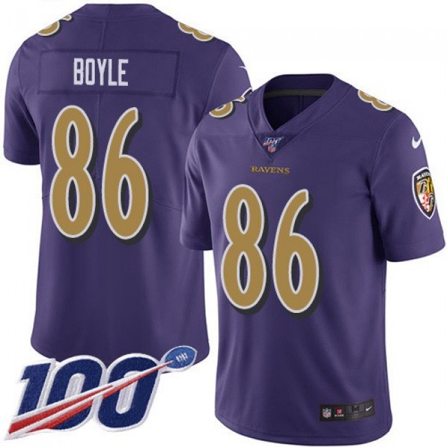 Nike Ravens #86 Nick Boyle Purple Men's Stitched NFL Limited Rush 100th Season Jersey