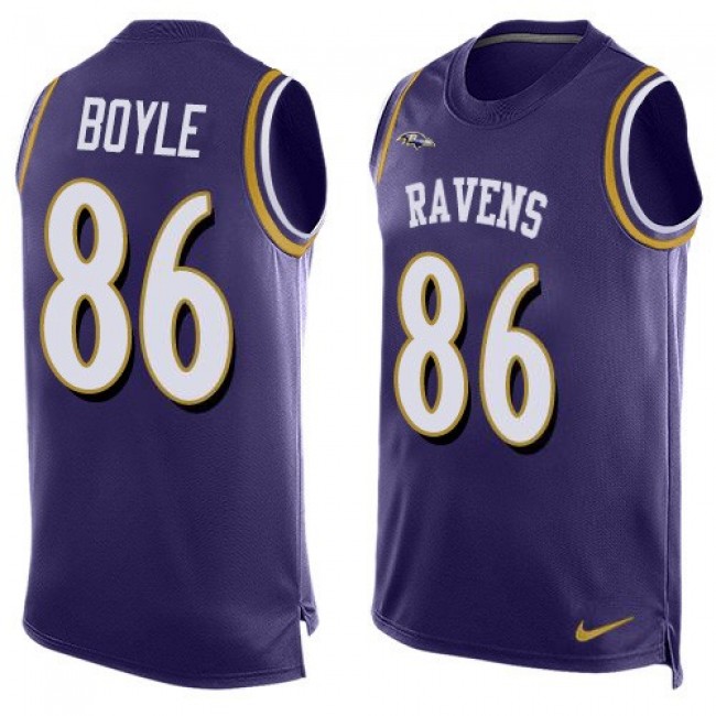 Nike Ravens #86 Nick Boyle Purple Team Color Men's Stitched NFL Limited Tank Top Jersey