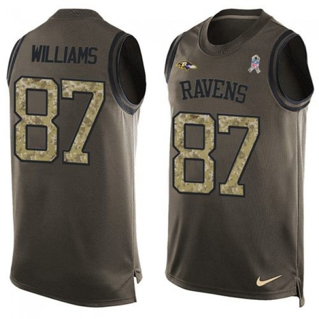 Nike Ravens #87 Maxx Williams Green Men's Stitched NFL Limited Salute To Service Tank Top Jersey