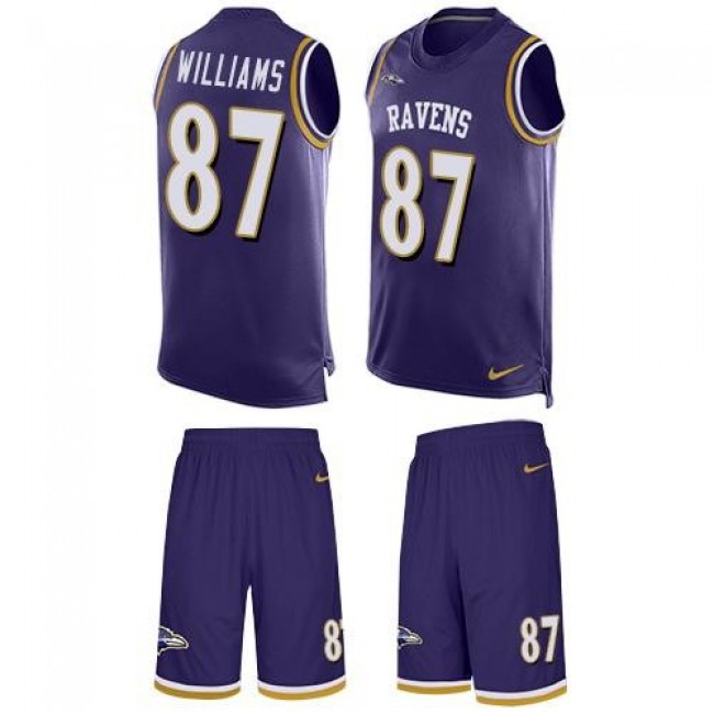 Nike Ravens #87 Maxx Williams Purple Team Color Men's Stitched NFL Limited Tank Top Suit Jersey